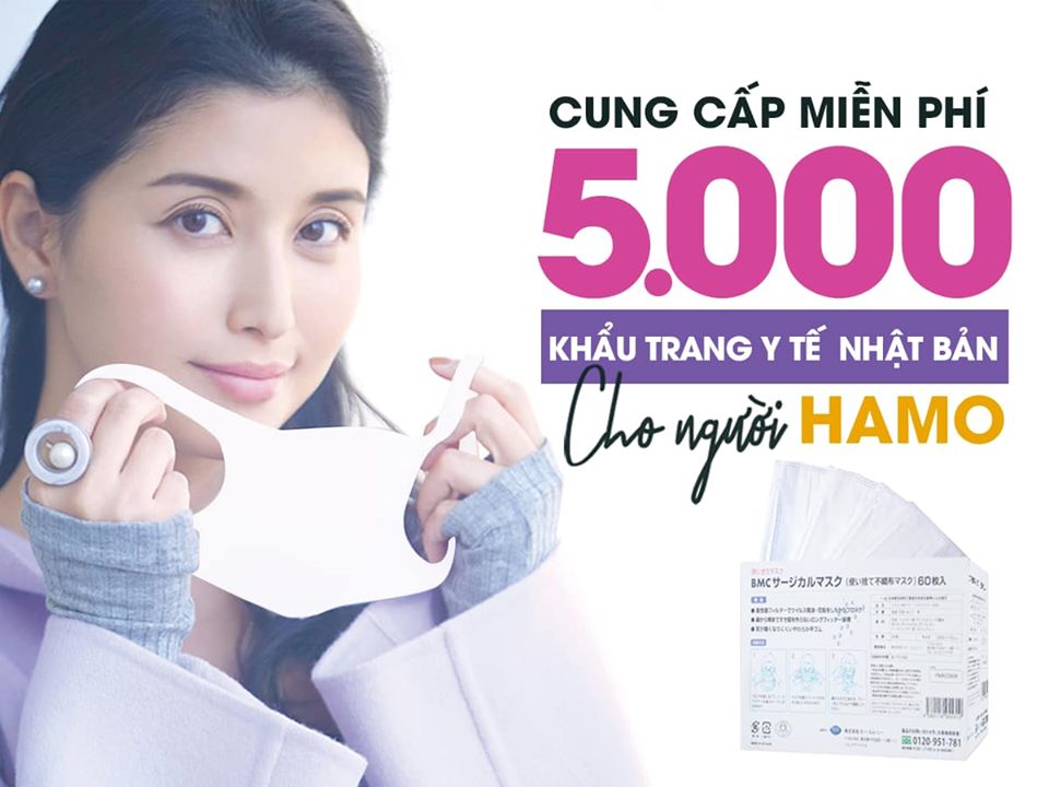 5000 khẩu trang BMC Nhật Bản sẵn sàng bảo vệ người HaMo khỏi Coronavirus